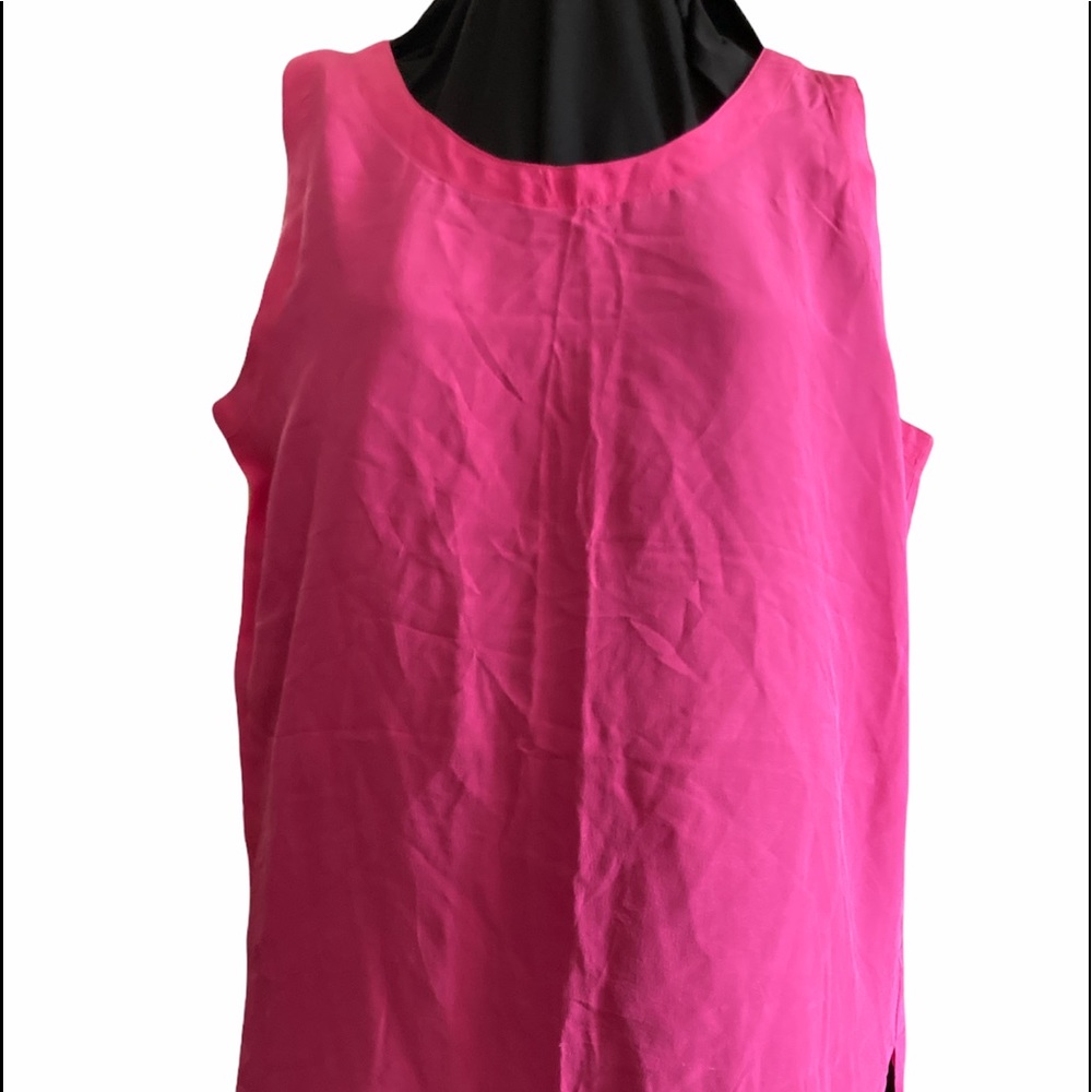 Ellen Ashley pink, 100% silk, size large tank top